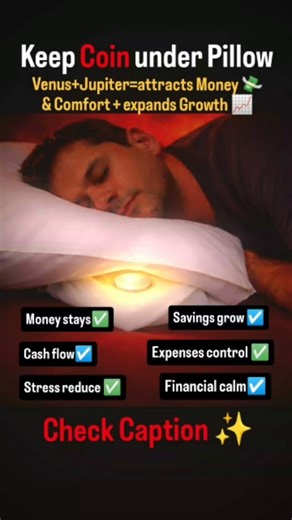 AstroX on Instagram: "This Venus-Jupiter night remedy is used to stabilize money flow, reduce unnecessary losses, and bring comfort without force. Planet involved: Venus and Jupiter Pillow position • Place the object directly under the center of the pillow • Head should rest naturally over it What to place • One clean silver coin wrapped in white cloth How it works Venus attracts comfort and money, Jupiter expands growth. This remedy works on subconscious fear related to money loss. I’ve shared