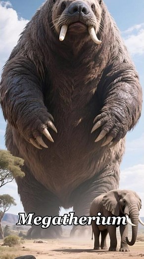 🦥 Meet the Ice Age giant sloth — bigger than an elephant! #didyouknow #earthhistory