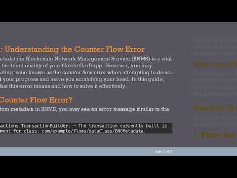 Solving the Counter Flow Error in BNMS: How to Properly Add Custom Metadata in Corda