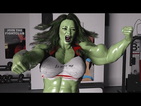 She Hulk Transformation Episode 4 (Muscle Growth Transformation in Gym)