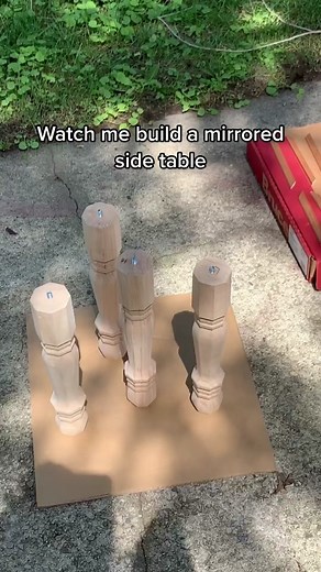 I built a DIY mirrored side table for a fraction of the price 😃 #diytables #diyhomefurniture #furniturebuilder #lowesproject #sidetabledesign #livingroomdecorinspiration #diyfurnituretips #accenttables