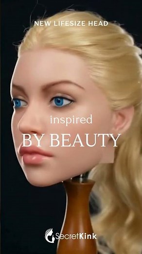 Stunning New Blonde TPE Doll Head - Blue Eyes, M16 Fit