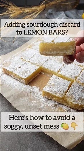 Beautifully set, zingy and not difficult to make - Sourdough Lemon Bars. Recipe on Somebody Feed Seb
