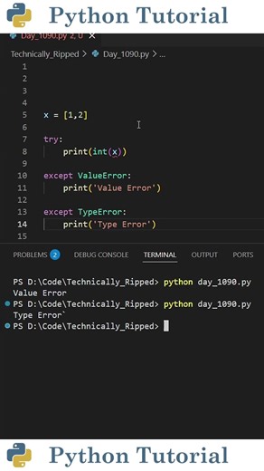 Catching Multiple Exceptions in Python | Python Tutorial