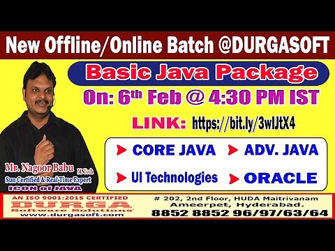 Basic Java Package Offline/Online Training @ DURGASOFT