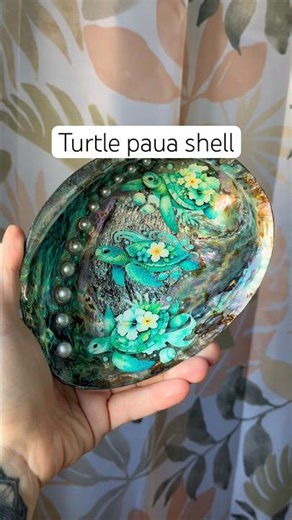 New Zealand paua shell with turtle design 🐚🐢