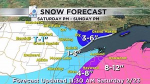 Note: This update is now out of date A Blizzard Warning goes into effect at 9 AM Sunday for the North Shore. A Winter Storm Warning goes into effect at 9 PM Saturday for Northern Wisconsin. A Winter Weather Advisory goes into effect at 9 PM Saturday for the rest of our area. | Northern News Now