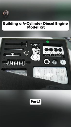 Building a 4-Cylinder Diesel Engine Model Kit #fyp #model