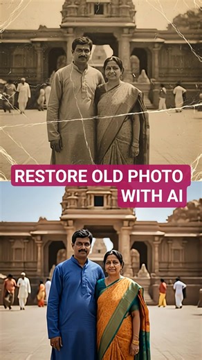 RESTORE OLD PHOTO WITH AI | OLD PHOTO RESTORATION AI PROMPT #photorestoration #oldphotographs
