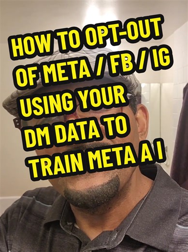 #metaai How To OPT-OUT of Meta's, Facebook, Instagram, Threads, and WhatsApp, from Using Your DM Messages, Photos and Videos to Train There Meta Ai Models. #howto #optout #dataprivacy #creatortips