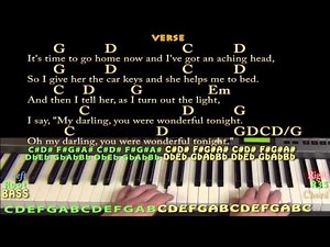 Wonderful Tonight - Easy Piano Cover Lesson with Lyrics/Chords
