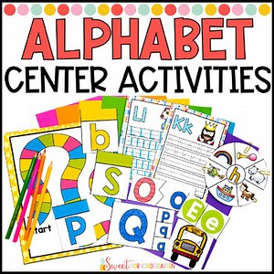 Kindergarten Alphabet Centers Phonics Letter Games & Fine Motor Practice Pre-K