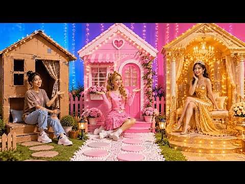Basic Room vs. Billionaire Room Battle! 🌸💎 Cool Aesthetic Makeover Hacks by 123 GO! GOLD