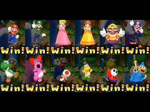Mario Party 9 ◆ All Characters Win and Lose Animations