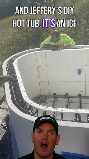 👀 Watch Two Buddies Pour CONCRETE for their INSANE DIY Hot Tub Build! ♨️
