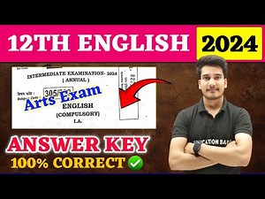 12th English Answer Key 2024 | English Arts Class 12 Objective Answer Solution 2024 | Education Baba