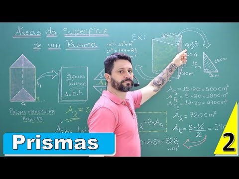 PRISMAS - Área lateral, áreas das bases e área total de um prisma. # Aula 2