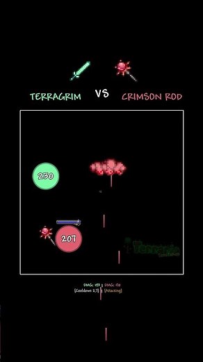 Terragrim VS Crimson Rod #satisfying #simulation #terraria