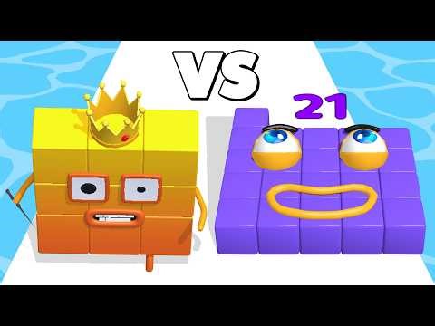NUMBER CUBE 3D /vs NUMBER BLOCKS ∞ ASMR Gameplay Android iOS • NumberBlock Run 3D Merge Math Games