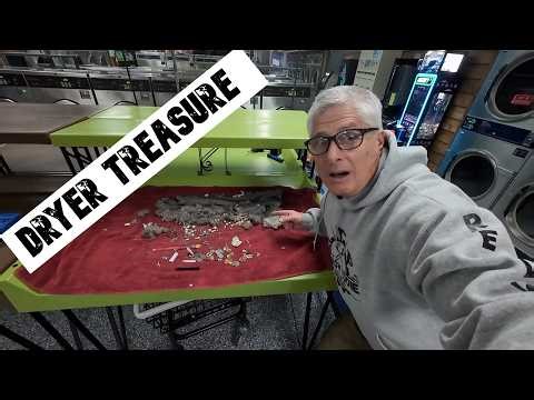 Smile More Laundry dryer Treasure, Small diamond ring ,coins, tweezers, screws, keys to much!!!