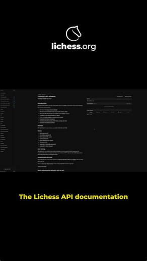 Lichess on Instagram: "We have updated our API documentation! It is now much faster, has new helpful features, with sample code in almost 40 programming languages, and makes testing and debugging much easier. Check it out at lichess.org/api"