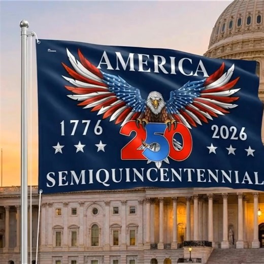 🇺🇸🦅 250 years of freedom. One powerful American legacy. This 1776–2026 Patriotic Eagle Flag honors the courage, sacrifice, and unity that built the United States. Fly it proudly on your porch or yard and let your home stand as a tribute to American strength and independence—past, present, and future. ❤️🤍💙 👉Shop now: https://flagwix.com/products/america-250th-anniversary-united-states-semiquincentennial-1776-2026-patriotic-eagle-grommet-flag-mln6122tth?_pos=1&_sid=f716fe3a0&_ss=r&variant=40