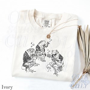 Frog Musicians 90s Retro Comfort Colors® Shirt, Vintage Frog Graphic T-shirt, Cute Funny Frog Tee, Frog Lovers Cotton Tee,unisex Beige Shirt - Etsy