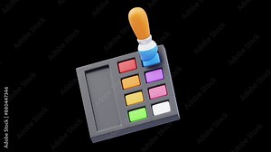 3D Animation of Color Palette Various Color Options | Alpha Channel