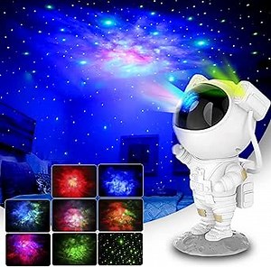 Brewish Astronaut Light Projector - Starry Kids Night Light Galaxy Projector for Bedroom | Nebula Planetarium Star Ceiling Projection Lamp with Remote | Calming Cosmo Astro Lamp for Children