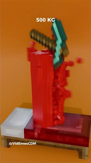 Minecraft Pickaxe vs Tall Smoke Cube on a Bed – Epic Physics Test!