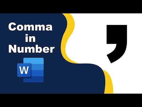 How to insert comma in numbers in word
