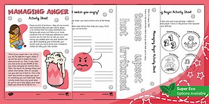 Managing Anger Activity Sheet for Children
