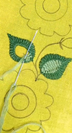 Elegant Leaf Embroidery Design by Hand | Stitching Garden