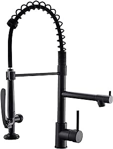 Fapully Black Kitchen Faucet,Commercial Pull Down Kitchen Sink Faucet with Sprayer
