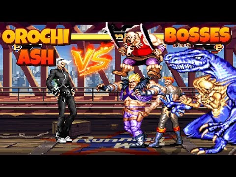 Orochi Ash (KOF) vs Cadillacs and Dinosaurs Bosses | Epic Boss Battles
