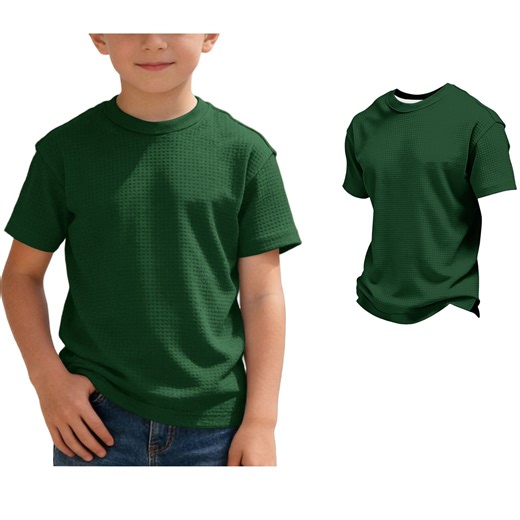 Tween Clothes for Boys Crew Neck Short Sleeve Dark Green Tee Shirt Lightweight Boys Spring Outfits 12-13 Years