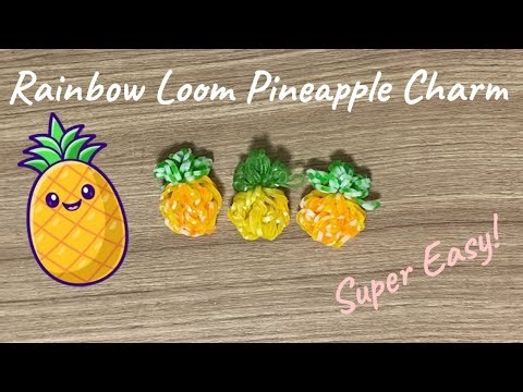 NEW EASY Rainbow Loom-less PINEAPPLE Charm! (LOOMLESS)