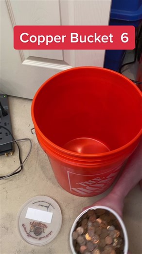Copper Penny Bucket Number 6 - Vintage Coin Collection