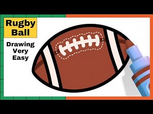 How To Draw A Rugby Ball | Rugby Ball Drawing And Colour | Easy Drawing | Drawing Steps 101