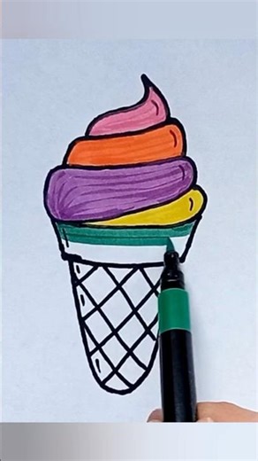 How to Draw a Realistic Ice Cream 🍦 (Easy & Satisfying)