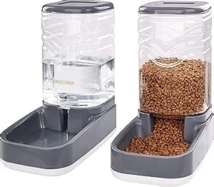 Automatic Pets Feeder and Water Dispenser Set,Gravity Food Feeder and Waterer Set with Pet Food Bowl,Easily Clean Self Feeding for Small Large Pets Dogs Cats Large Capacity(3.8L)
