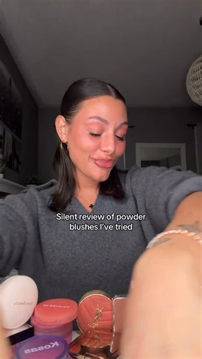 Izzy Santulli on Instagram: "Silent review of all powder blushes I’ve tried GUYS WAIT FOR IT LOL 😭 #silentreview #powderblush"