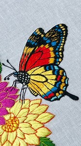 318K views · 8.1K reactions | Beautiful Butterfly Embroidery Pattern. #handembroidery #embroiderypattern #embroiderywork #stitch #embroidery #tutorial #handmade | Charmaine Azoulay | Facebook