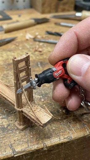 Golden Gate Bridge Mini Cut & Built with MILWAUKEE Reciprocating Saw #minitools #diy #milwaukee