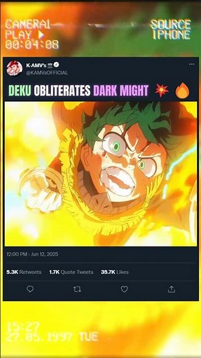 DEKU OBLITERATES DARK MIGHT 💥🔥 | #anime #bnha #mha #animeedit #viral #myheroacademia