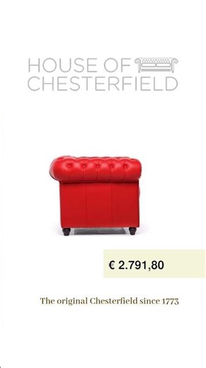 Discover timeless elegance with our red 3-seater Chesterfield sofa...