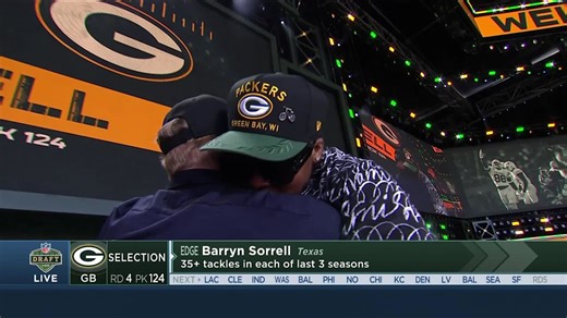 Packers select Barryn Sorrell with No. 124 pick in 2025 draft