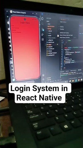 Login System in React native expo #appdevelopment #coding #reactnative #shorts