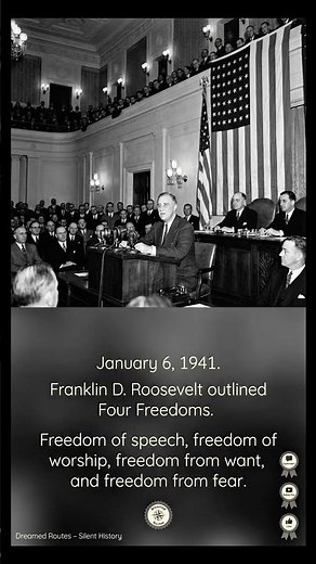 1941: Roosevelt Defines the Four Freedoms #history