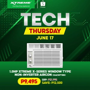 Shopee Tech Thursday Sale is here again! 🥳 Find cooling products for as low as P5,795 starting on June 17! Add to cart now so you don't miss out on this one day sale! Get started here: http://bit.ly/shopxtremeshopee #XTREMEAppliances #OneStopShopAppliances | XTREME Appliances